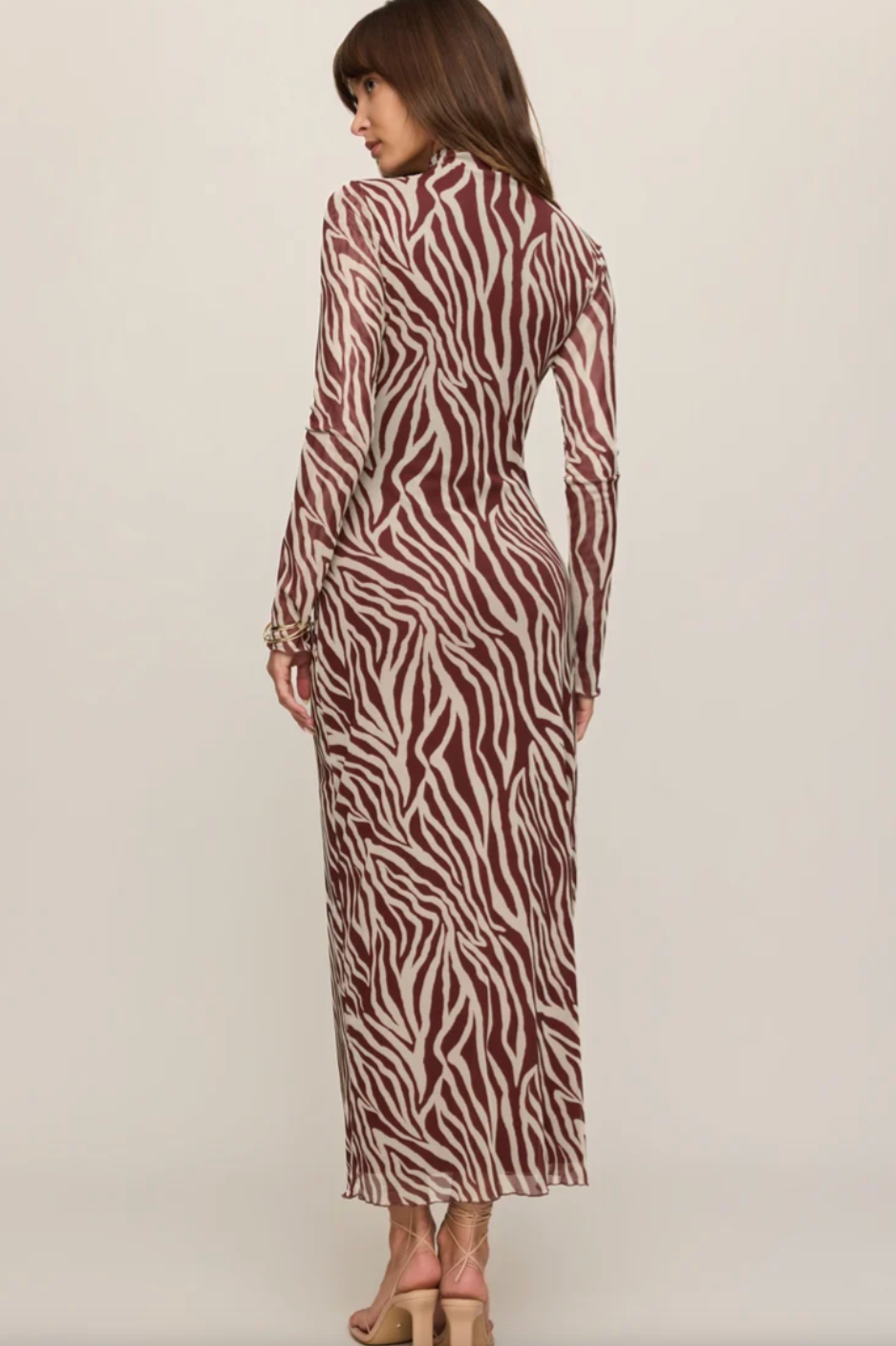 Sevilla Zebra Mesh Midi Dress