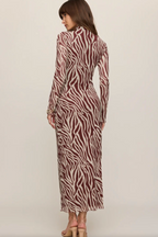 Sevilla Zebra Mesh Midi Dress
