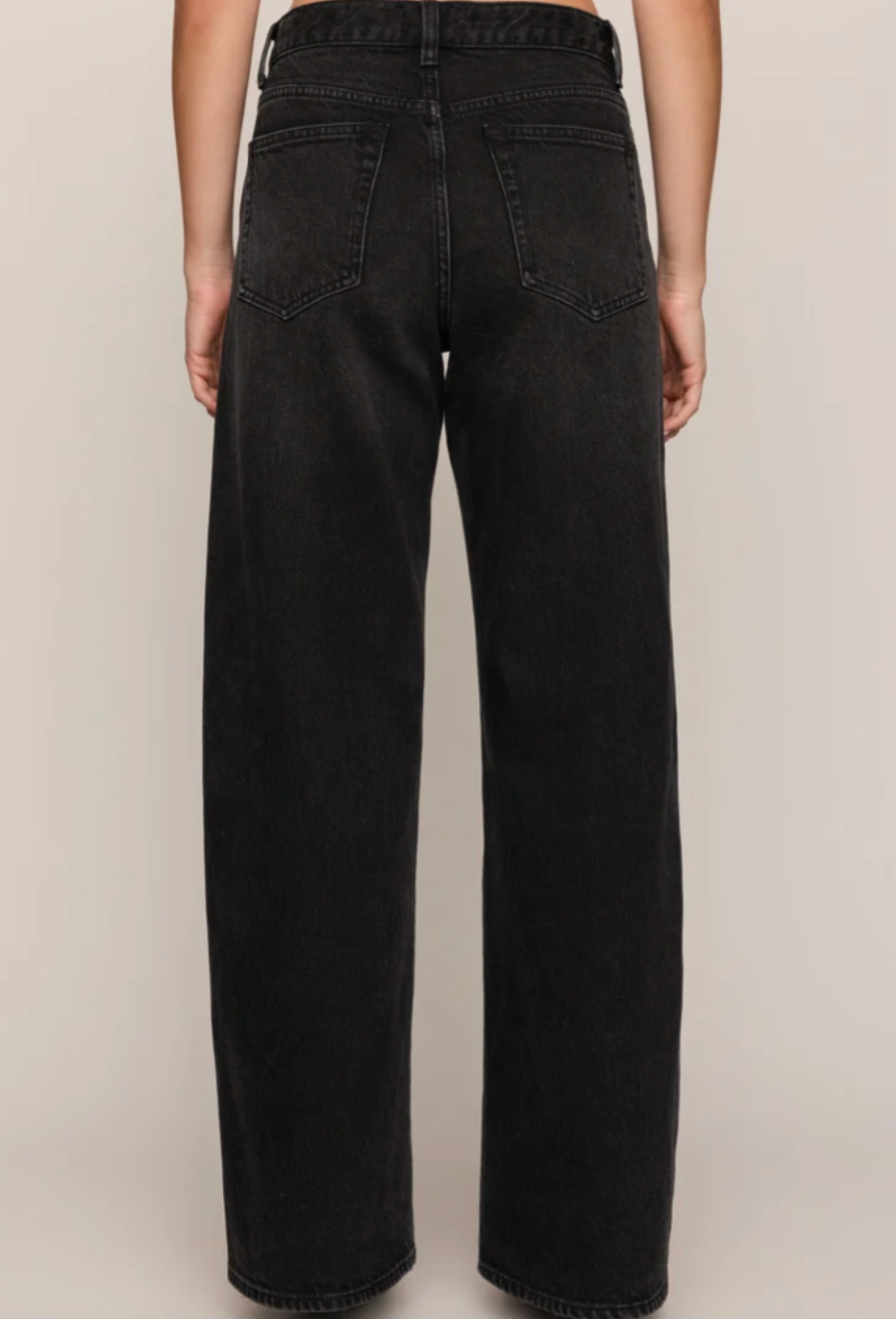 Head Turner High Rise Wide Washed Black Denim