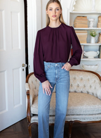 Gathered Neckline Top - Winetasting