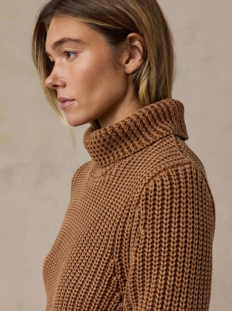 Sunwashed Cotton Turtleneck Sweater