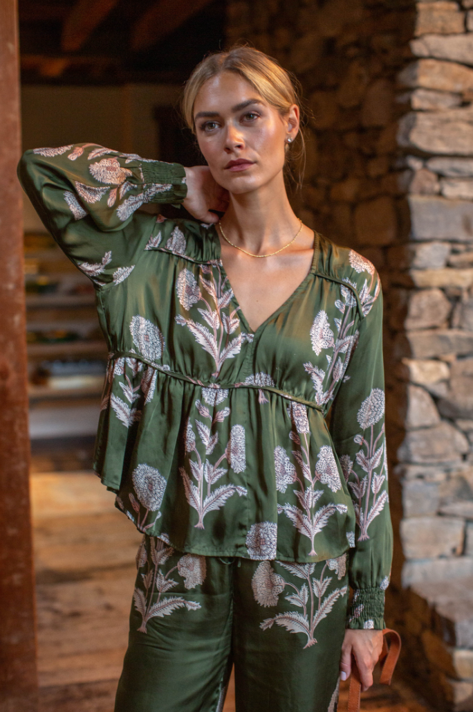 Nina Top - Olive Zinnia by Marea