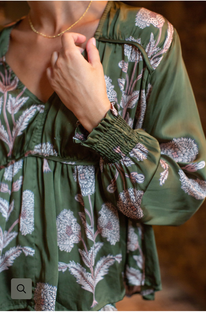Nina Top - Olive Zinnia by Marea
