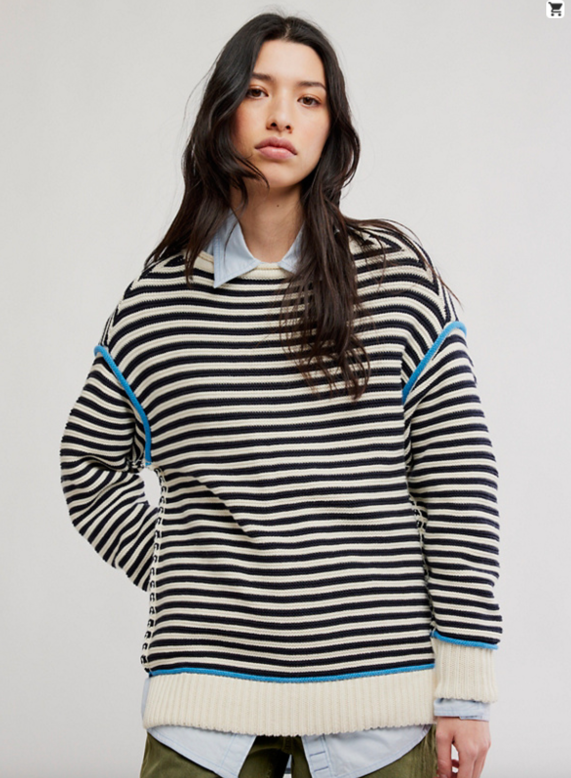 Free Asher Pullover - Navy Stripes