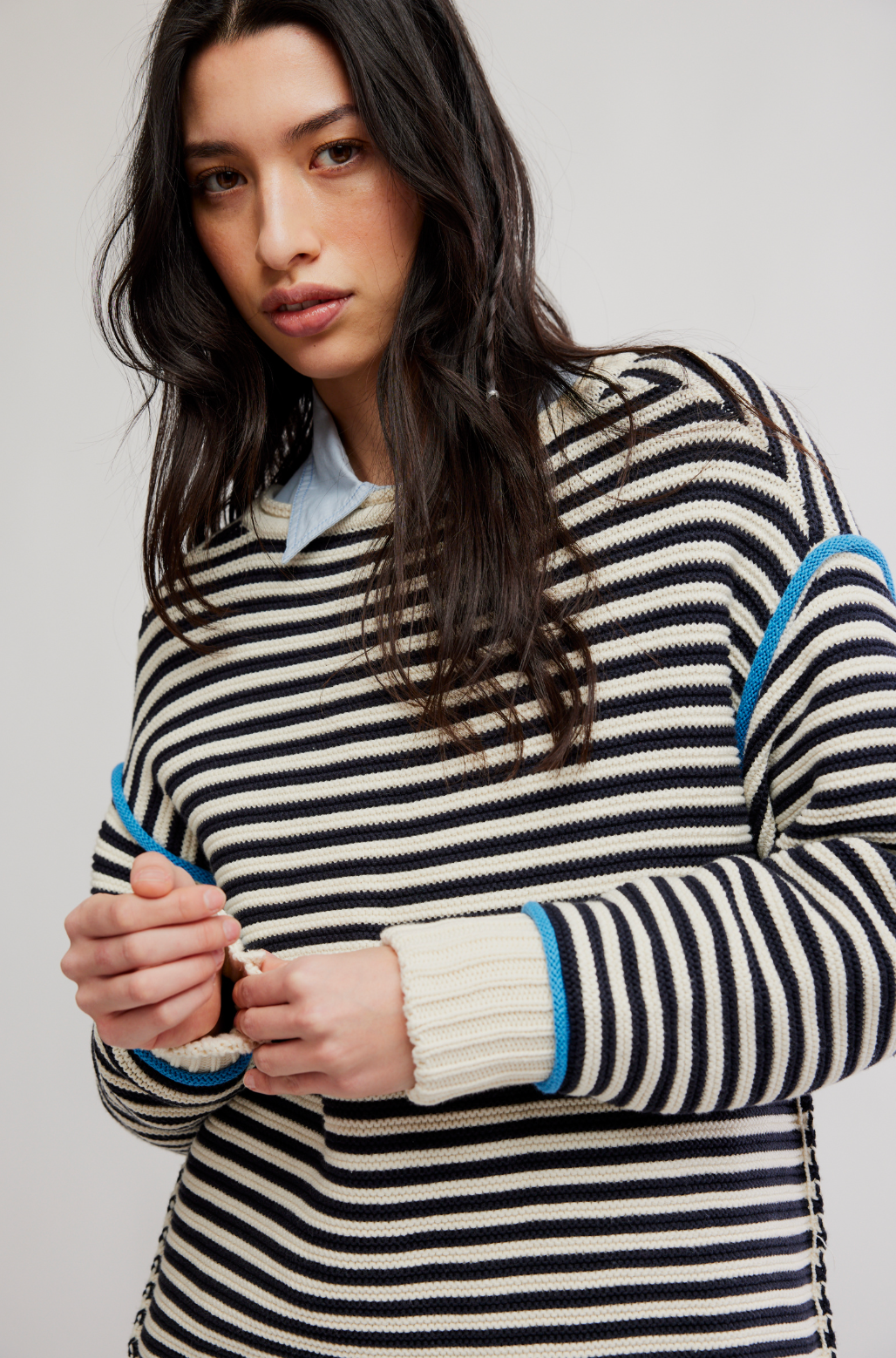 Free Asher Pullover - Navy Stripes