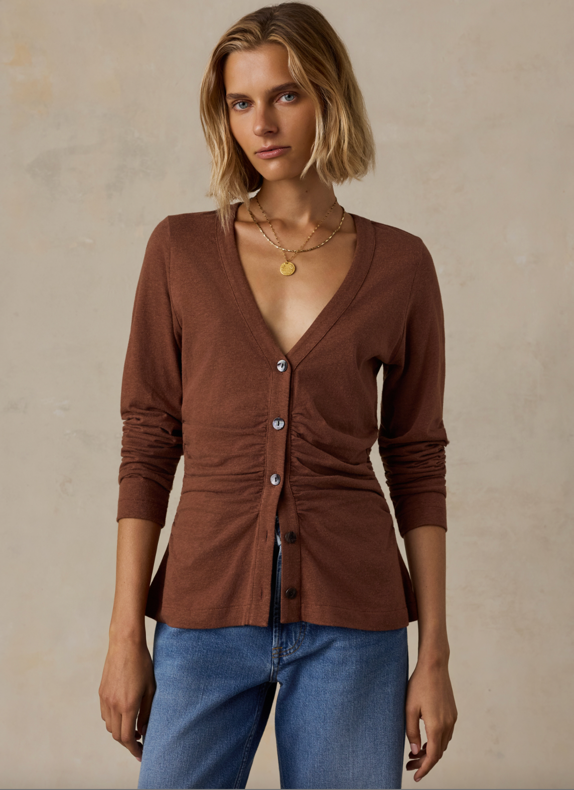 Cotton Hemp Top V Neck