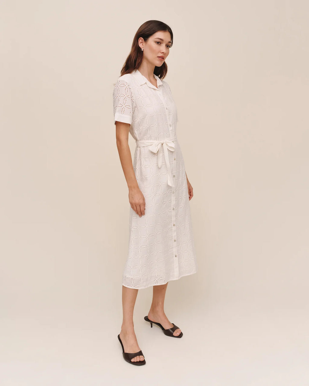 Midi Shirt Dress- Ivory
