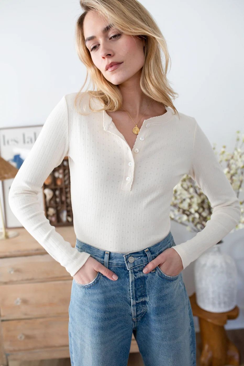 Pointelle Henley
