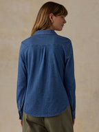 Sunwashed Knit Shirt- Medium Indigo