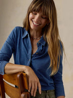 Sunwashed Knit Shirt- Medium Indigo
