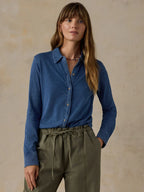 Sunwashed Knit Shirt- Medium Indigo