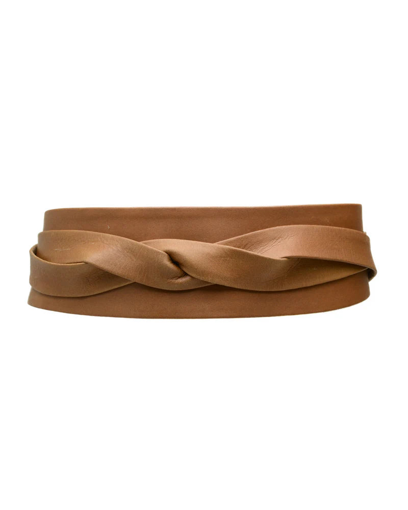 Leather Wrap Belt- Tan