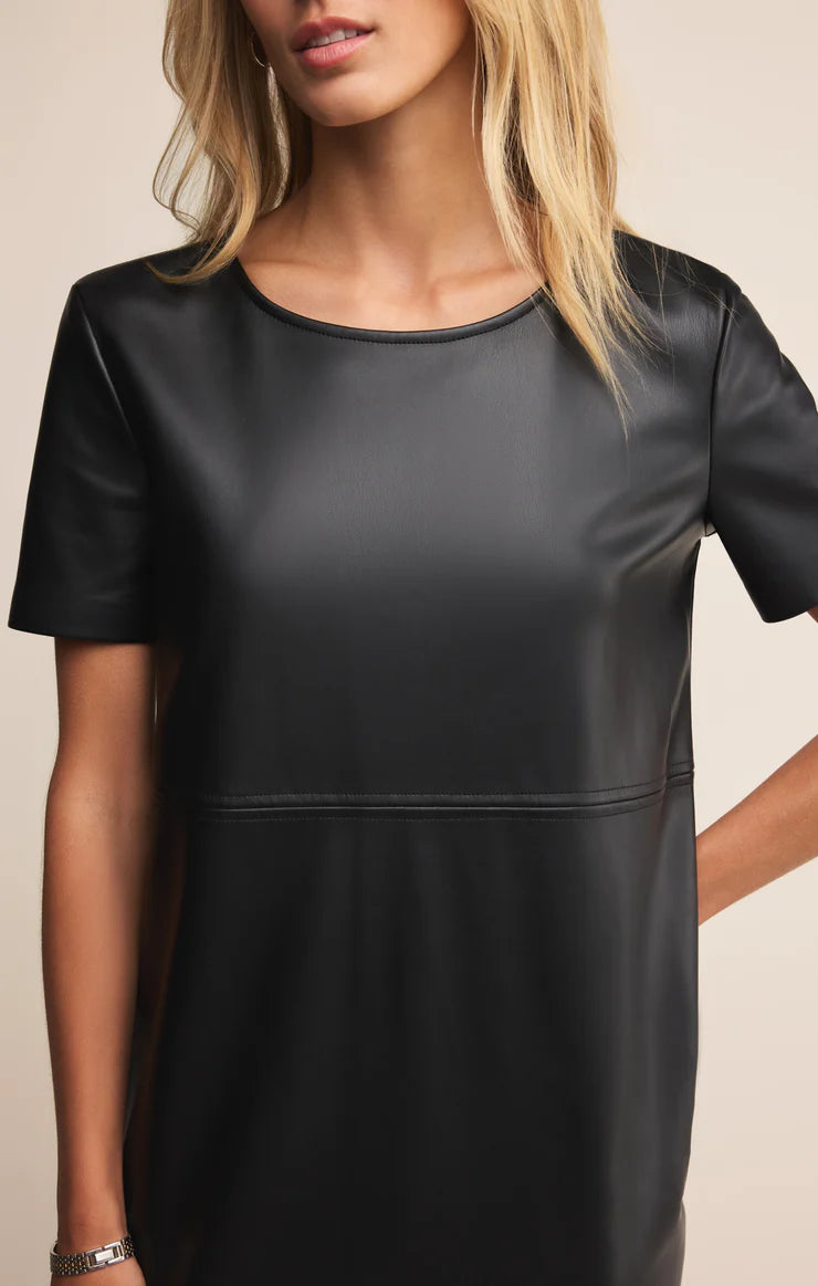 London Faux Leather Mini Dress