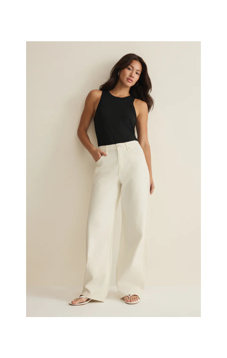 Remi High Rise Bowed Wide Leg Jean