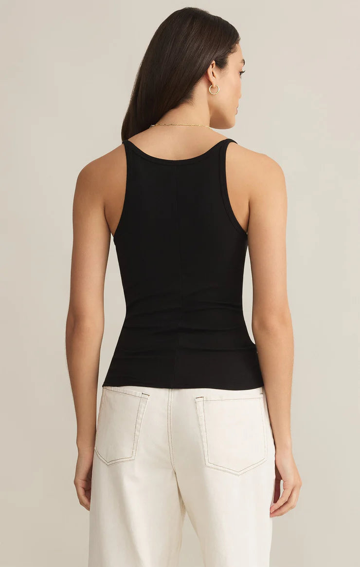 Second Skin Racer Tank-Black