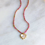 Unity Beaded Necklace with Heart Pendant - Choose your color
