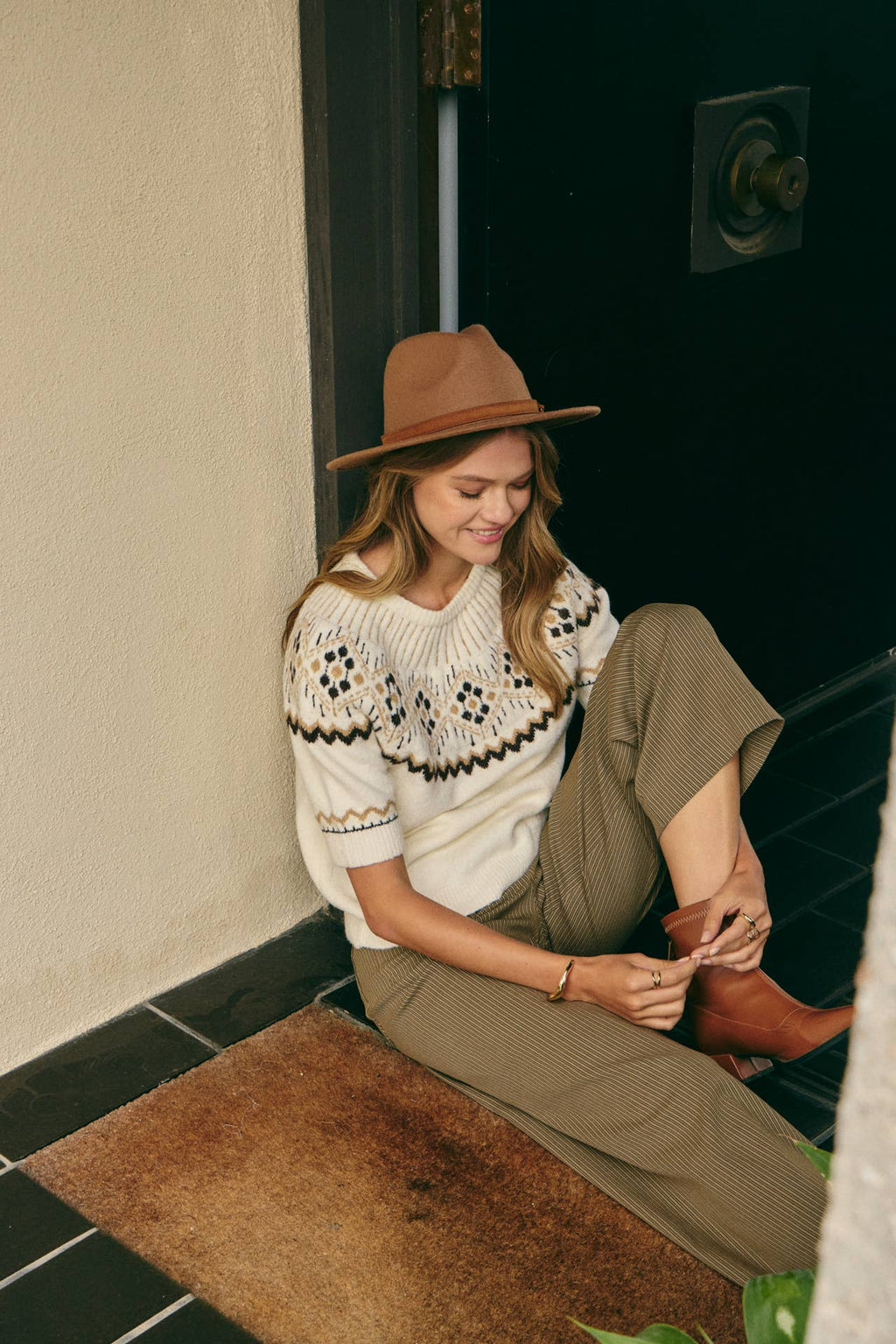 Fireside Nordic Short Sleeve Sweater