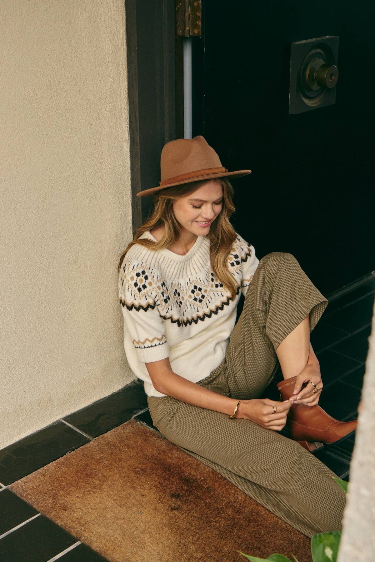 Fireside Nordic Short Sleeve Sweater