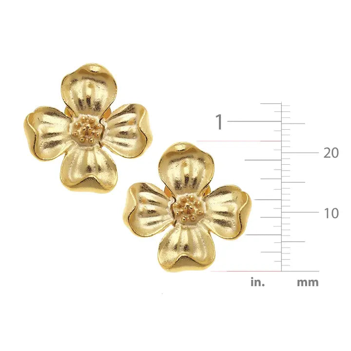 Dogwood Flower Stud Earrings