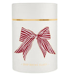 Red Striped Bow Cocktail Glass