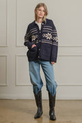 Nordic Snowflake Knit Cardigan