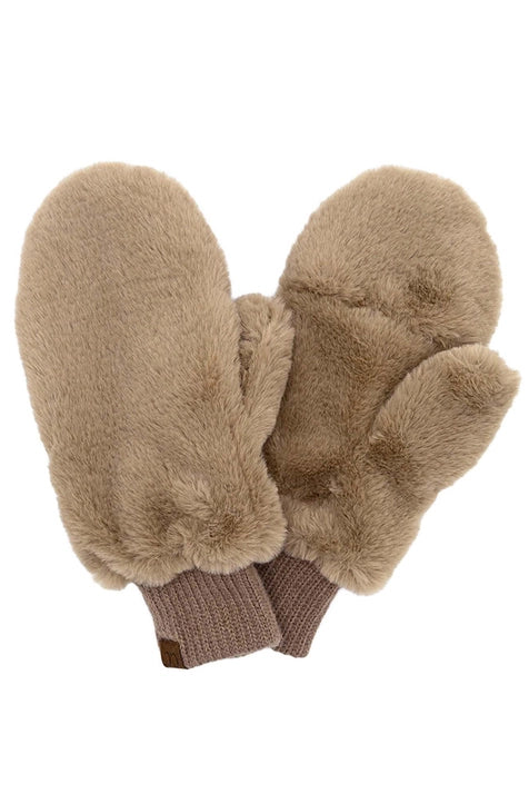 Faux Fur Mittens with Shepherd Lining