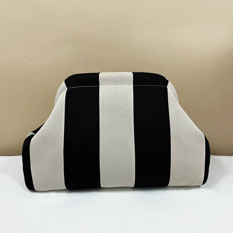 Compact Urban Chic Stripe Clutch Pouch