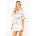 Puff Sleeve Ribbon Top