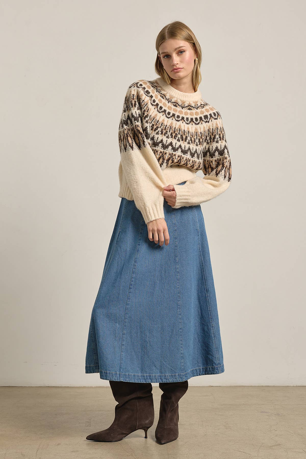 Nordic Pattern Knit Sweater