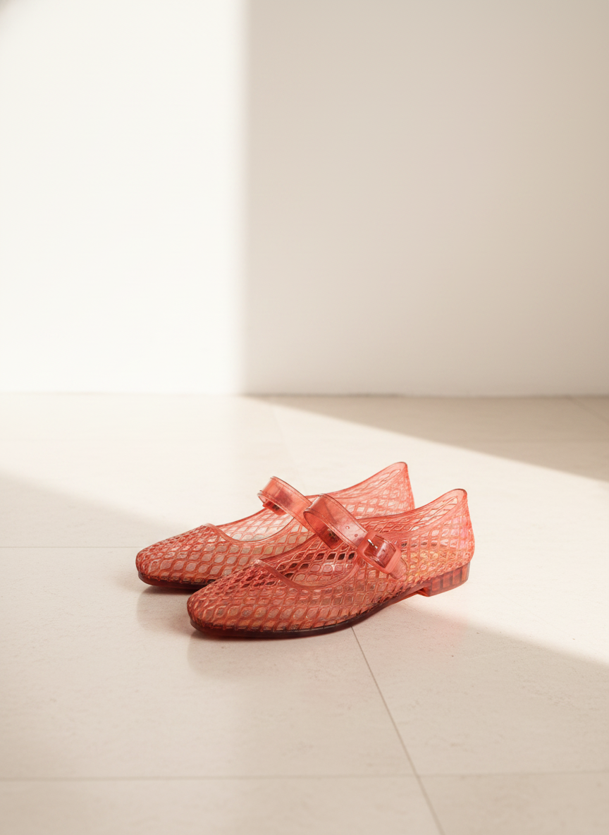 Woven Jelly Mary Jane Flats