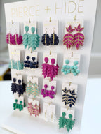 Fuchsia Beaded Bauble Drop Earring