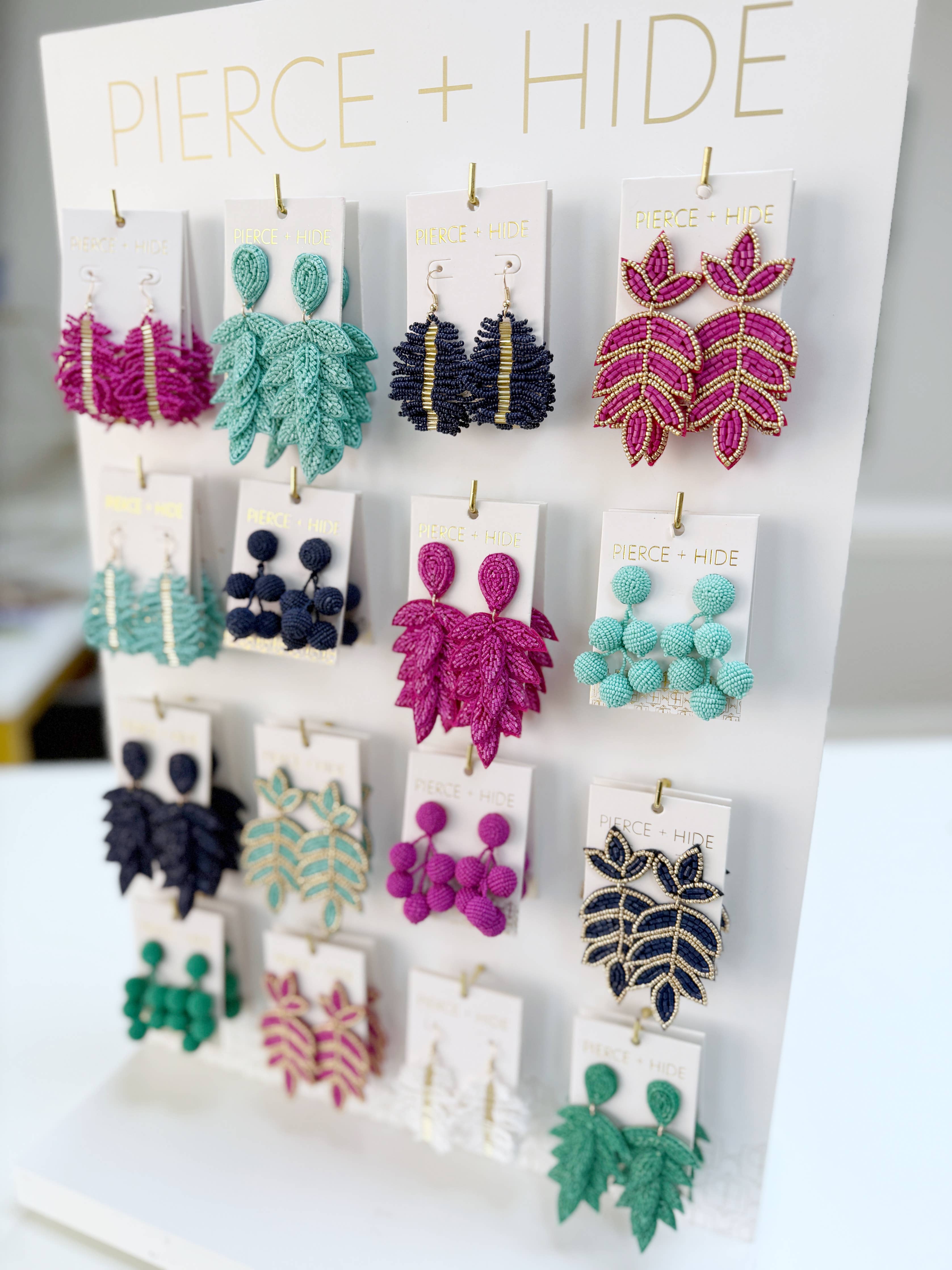 Fuchsia Beaded Bauble Drop Earring