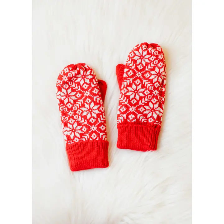 Red Snowflake Mittens