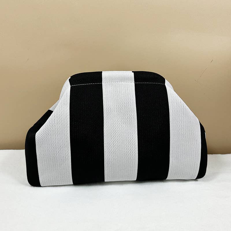 Compact Urban Chic Stripe Clutch Pouch