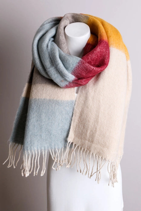 Light Blue Color Block Scarf