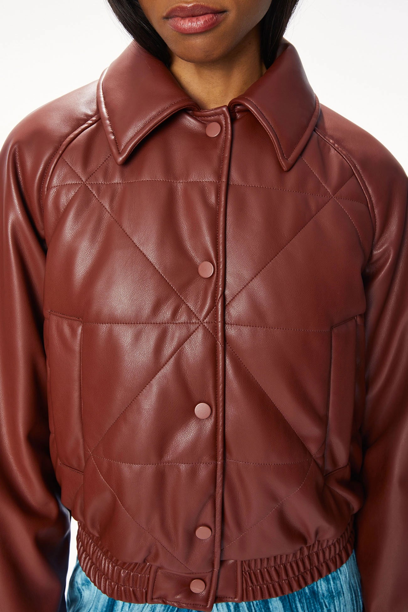 Chestnut Brown Eco Leather Bomber