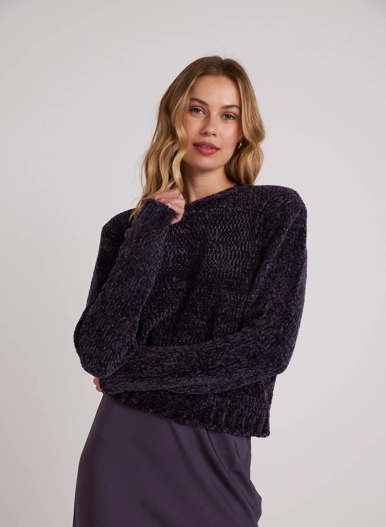 Chenille Sweater in Galaxy Smoke