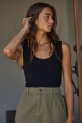 Double Layered Seamless Top - Black