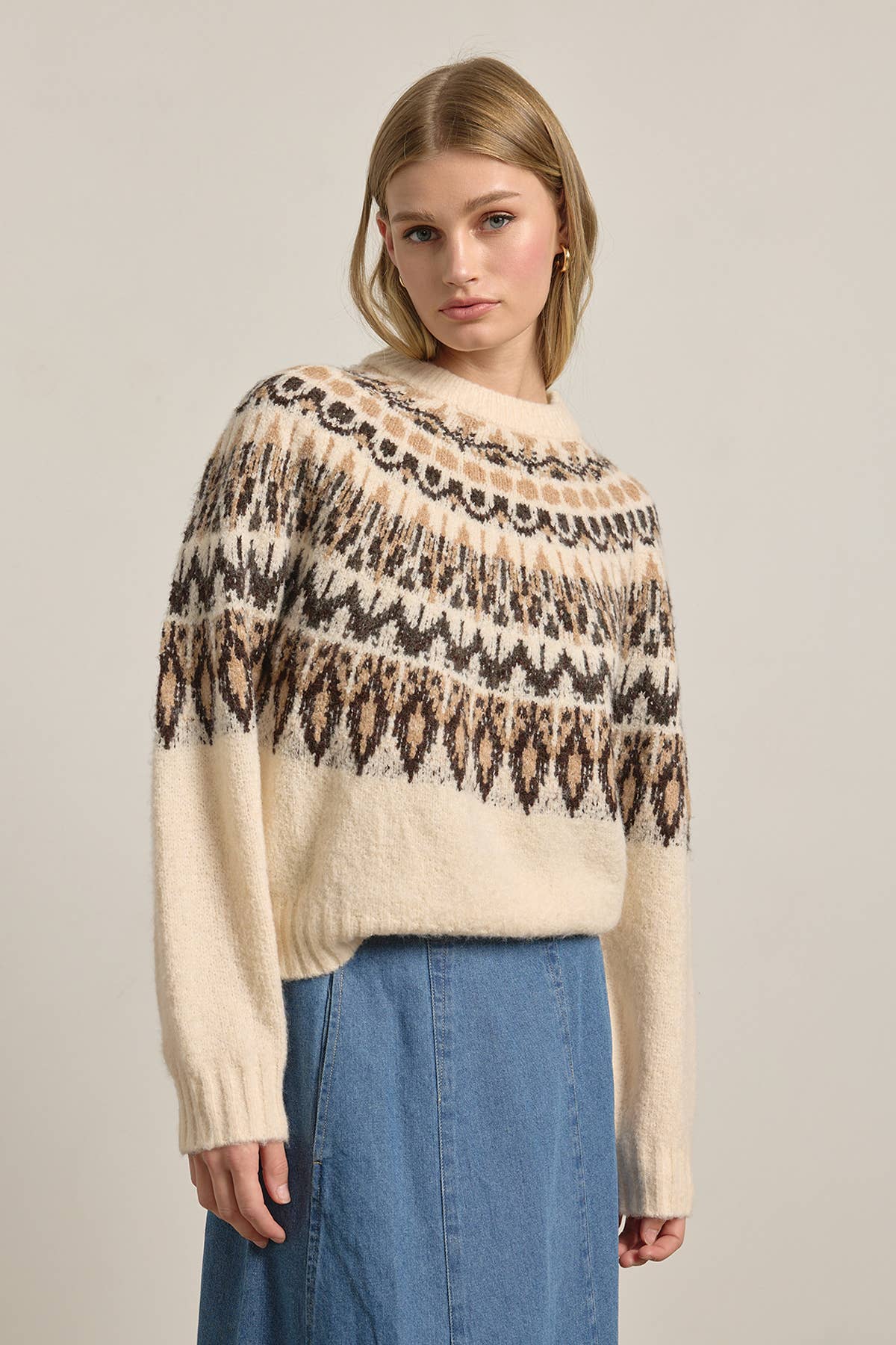 Nordic Pattern Knit Sweater