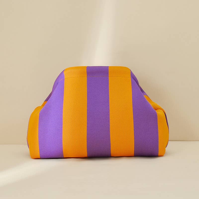 Compact Urban Chic Stripe Clutch Pouch