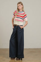 Chunky Knit Short Sleeve Sweater