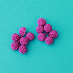 Fuchsia Beaded Bauble Drop Earring