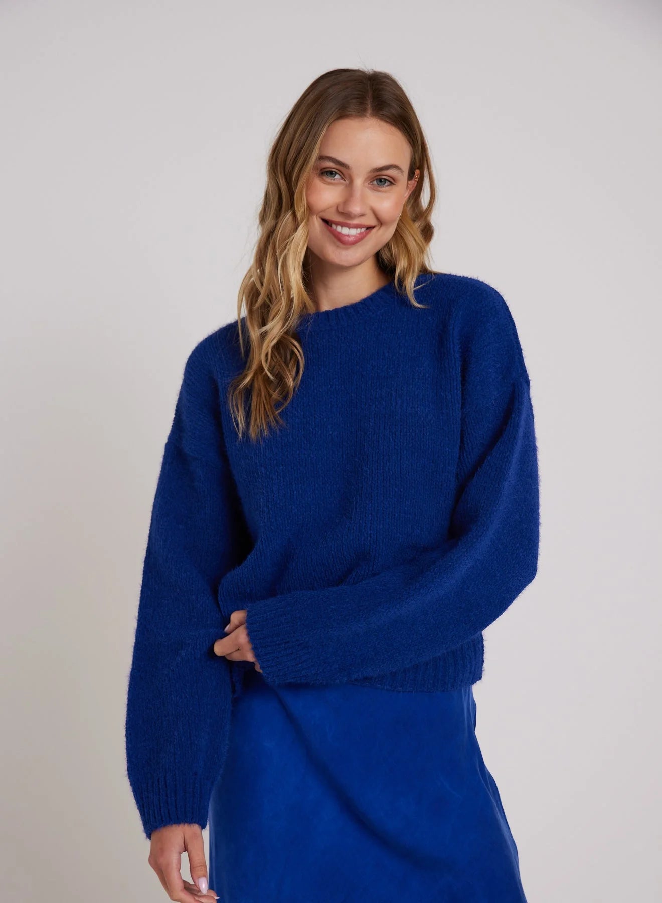 Chenille Sweater in Cobalt