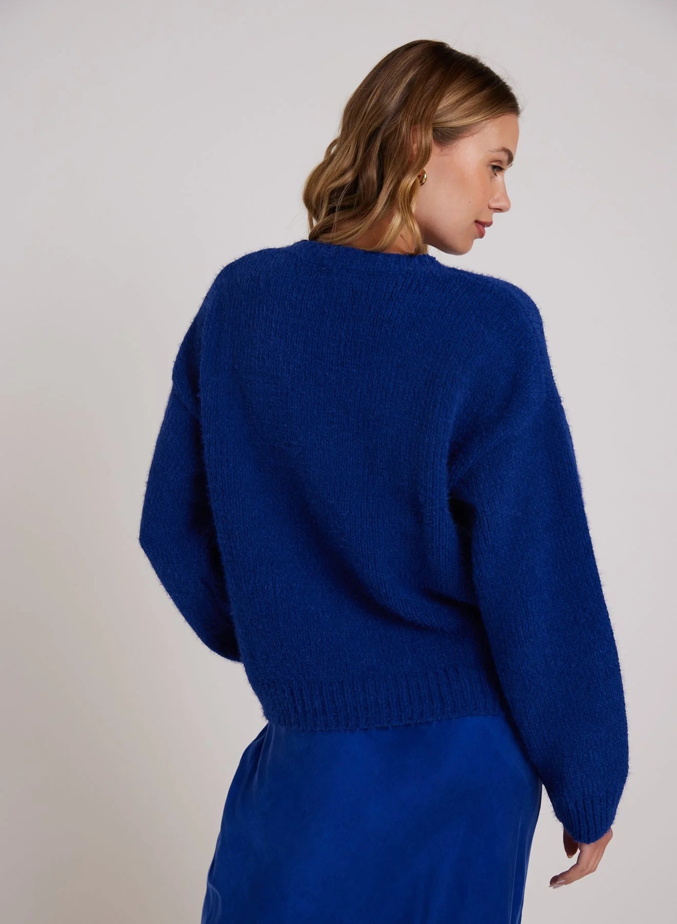 Chenille Sweater in Cobalt