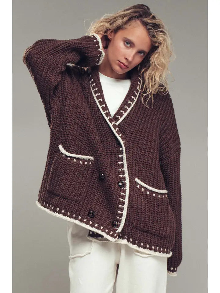 Chunky Knit Oversized Cardigan