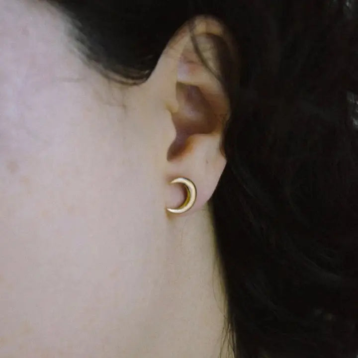 Crescent Stud Earrings