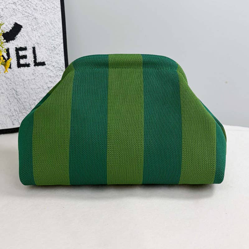 Compact Urban Chic Stripe Clutch Pouch
