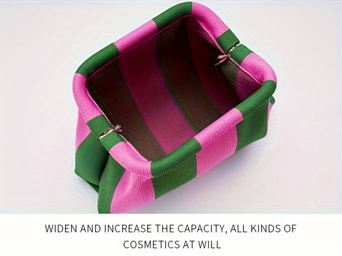 Compact Urban Chic Stripe Clutch Pouch
