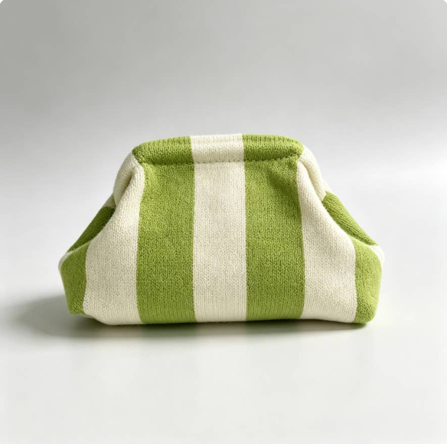 Compact Urban Chic Stripe Clutch Pouch