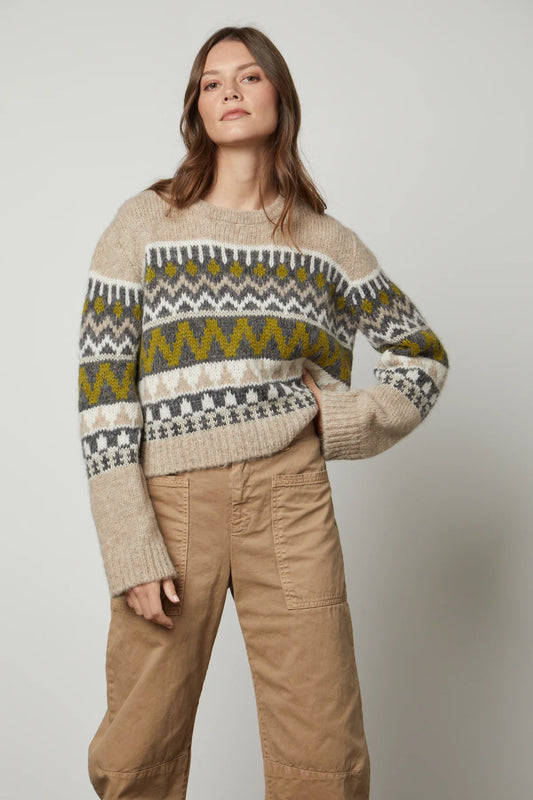 Makenzie Alpaca Crew Sweater - Pistachio